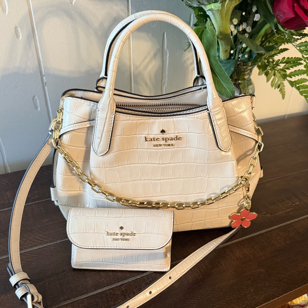 Kate Spade New York Dumpling Croc-Embossed Leather Satchel Set